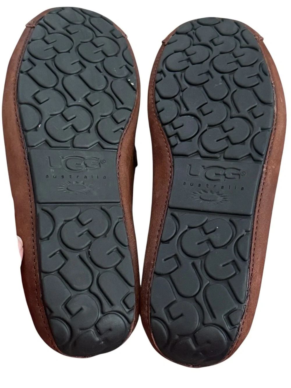 UGG Hunley Brown Leather Slippers Loafers Men’s Size 10